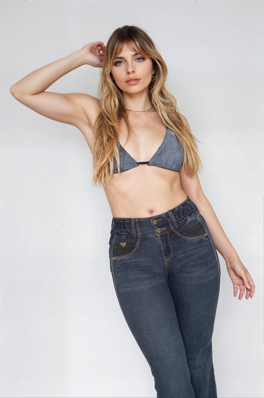 JEANS PDA - AZUL CUERO - 3008